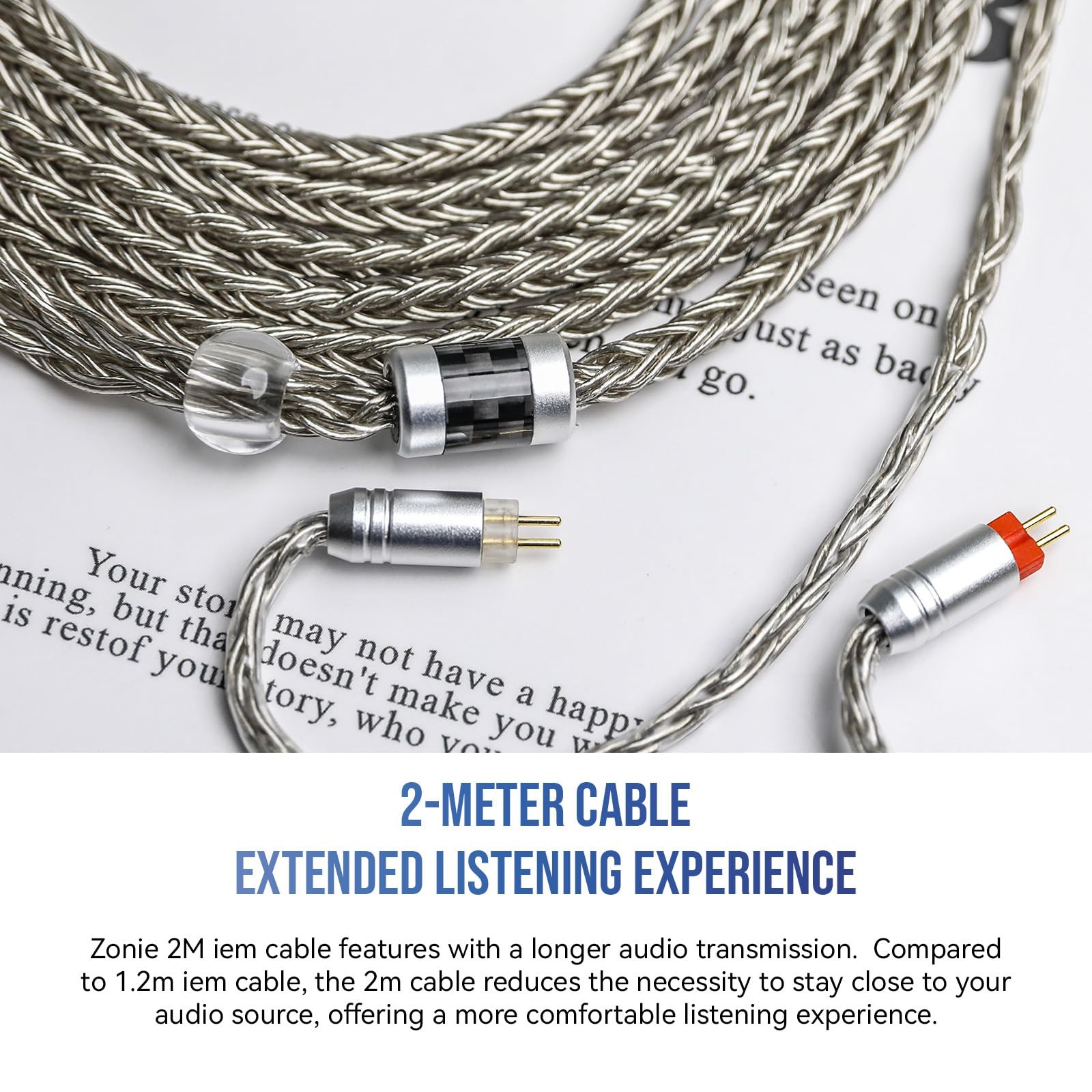 Tripowin Zonie IEM Cable, 2m Long Earbud Cord, 16 Core Silver Plated Earphone…