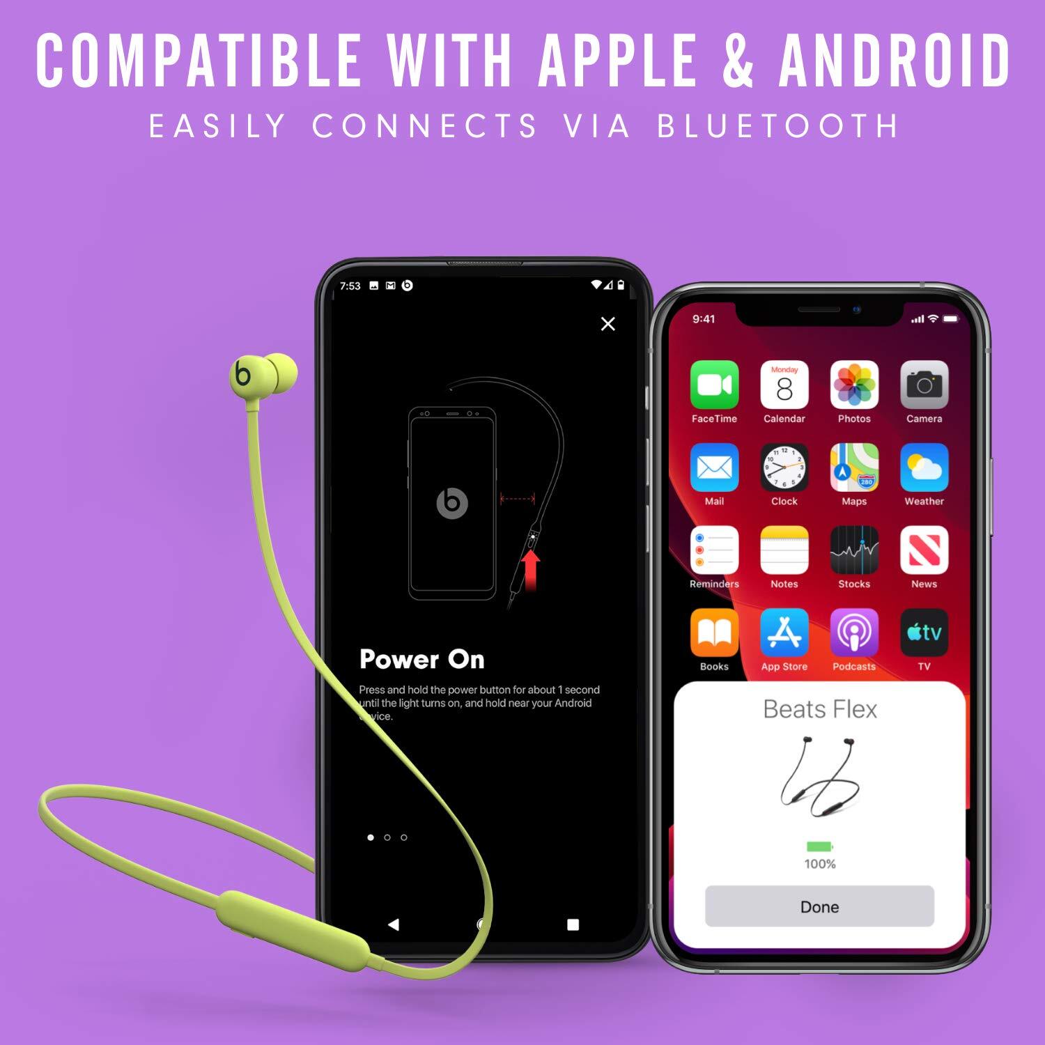 Beats Flex Wireless Earphones Yuzu Yellow 12 Hours Battery Apple W1 Chip