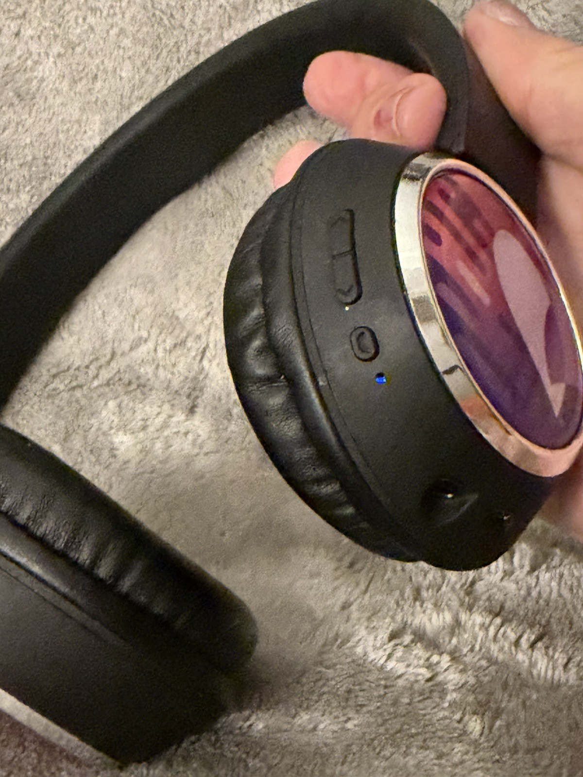 Beebop Wireless Headphones Origaudio Bluetooth Black Pink & Purple 33’ Range