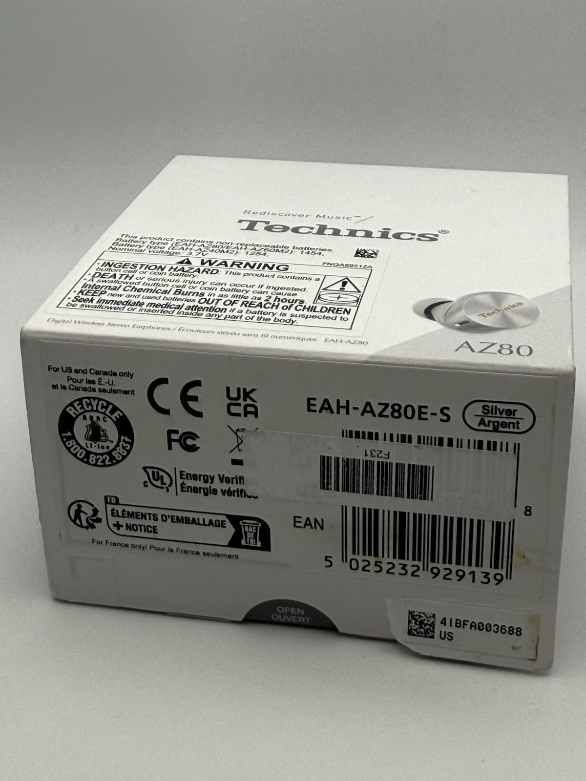 Panasonic Technics EAH-AZ80 Silver Premium True Wireless Earbuds Noise Canceling