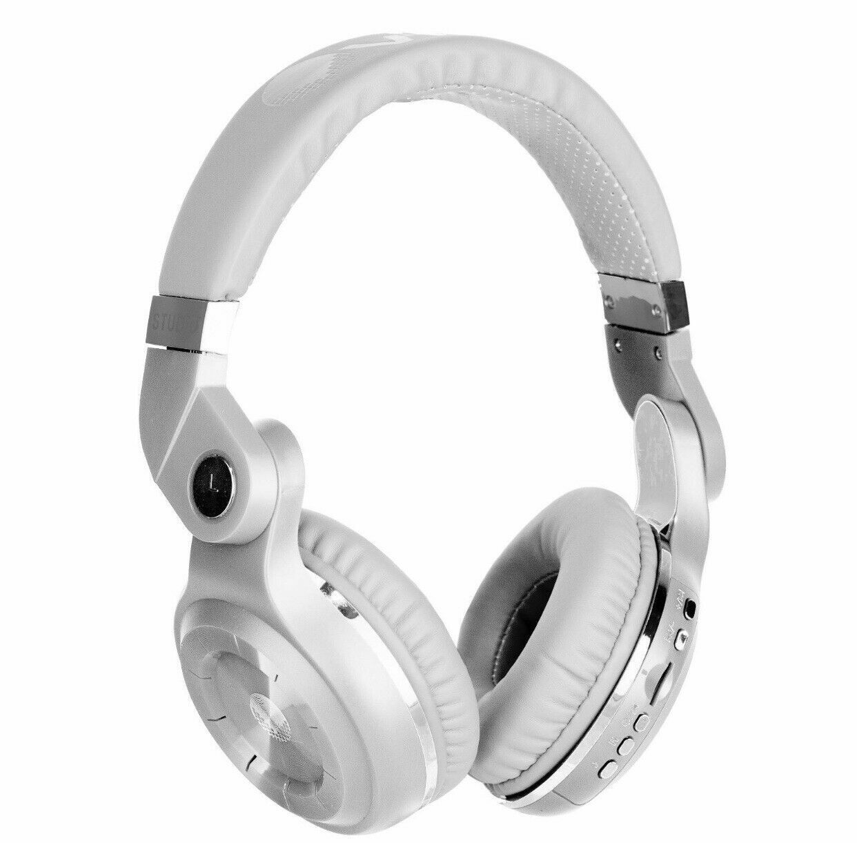 🔥 Vibes Studio Wireless Headset Bluetooth SD FM Radio WHITE/Silver Fodable NEW!