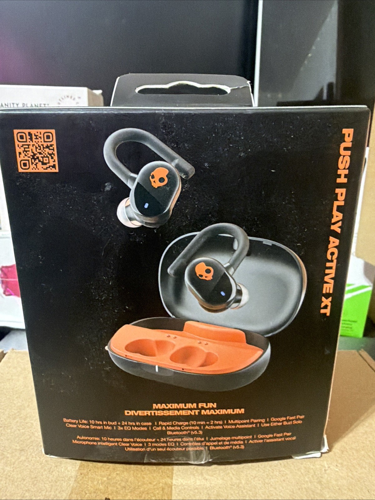 New Skullcandy Push Play Active in-Ear Wireless Earbuds, 34 Hr Battery (Black)