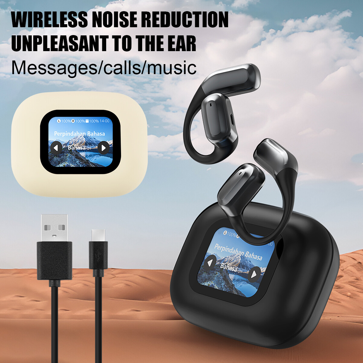Over The Earbuds Bluetooth Earphones Wireless Headphones AI Translator Earbuds