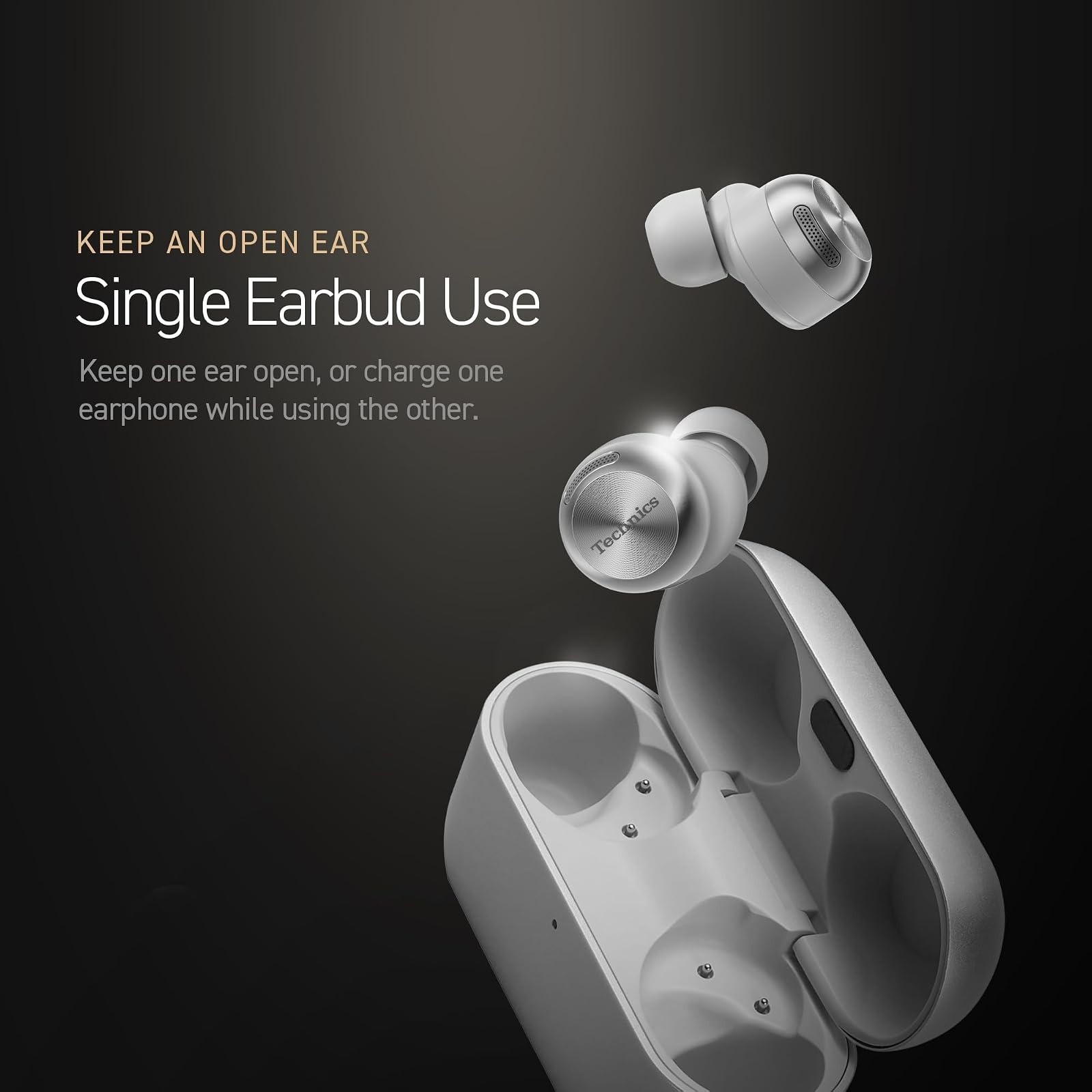 Technics EAH-AZ100-S Wireless Earbuds, Dolby Atmos, Adaptive Noise Cancelling