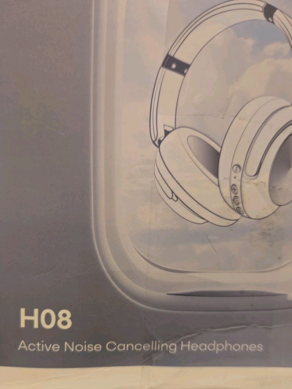 TAGRY H08 ANC Wireless Bluetooth Over Ear Headphones Black Noise Cancelling