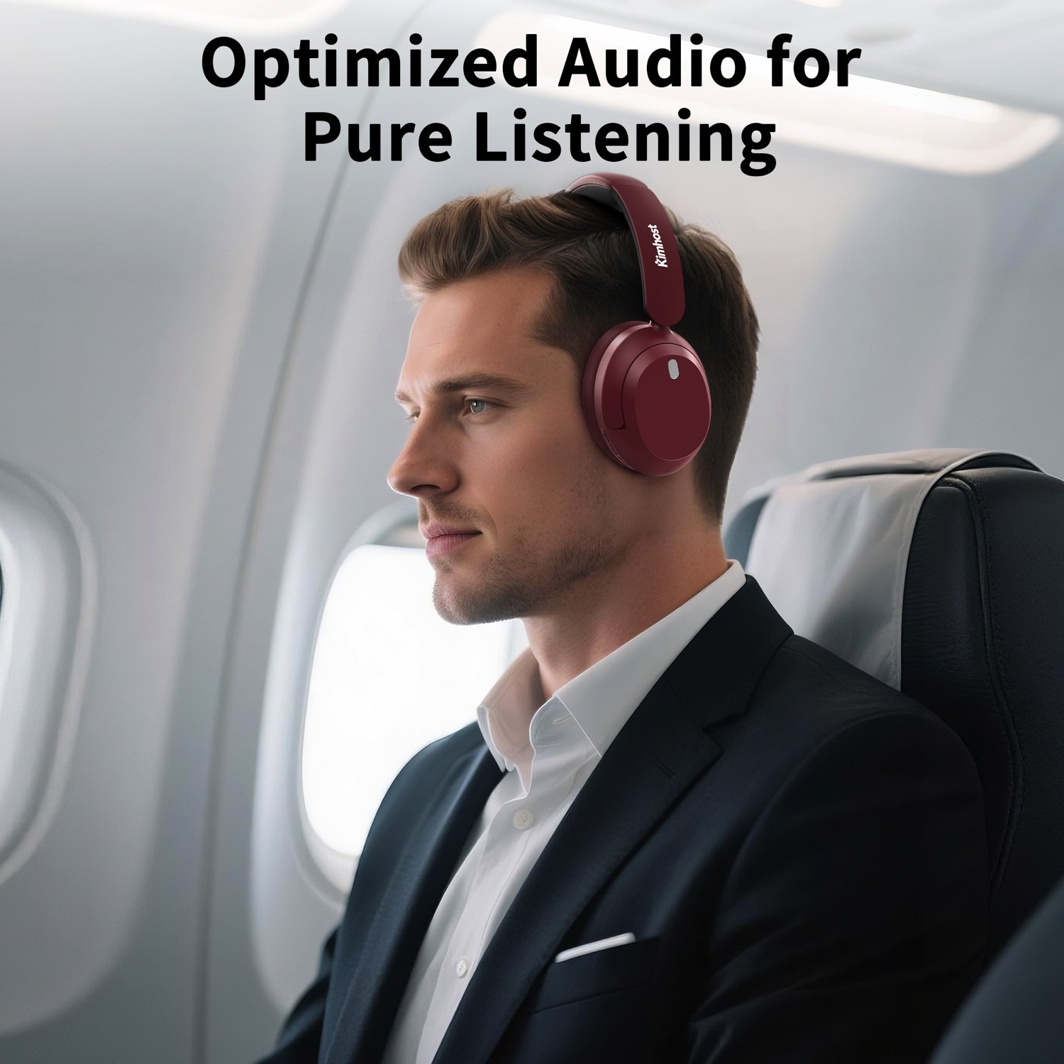 Kimhost Over-ear Headphone Foldable Active Noise Cancelling Bluetooth Headset