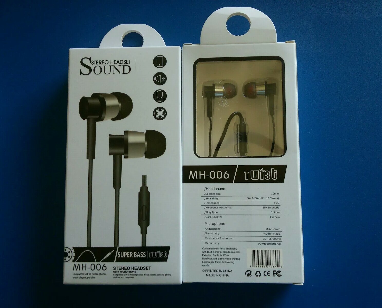 Universal Stereo Headphone Earphone In-ear Ear Bud Wired Headset & 3.5mm Mic (3)