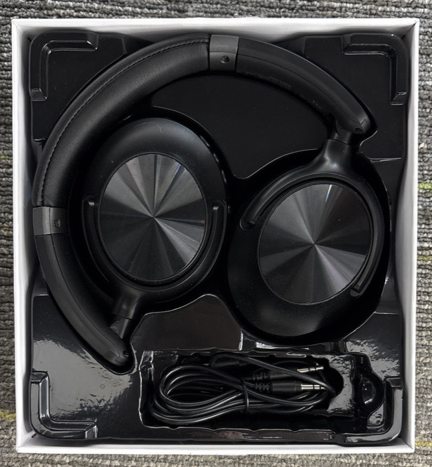 TAGRY H08 Active Noise Cancelling Headphones Over Ear Bluetooth – Black