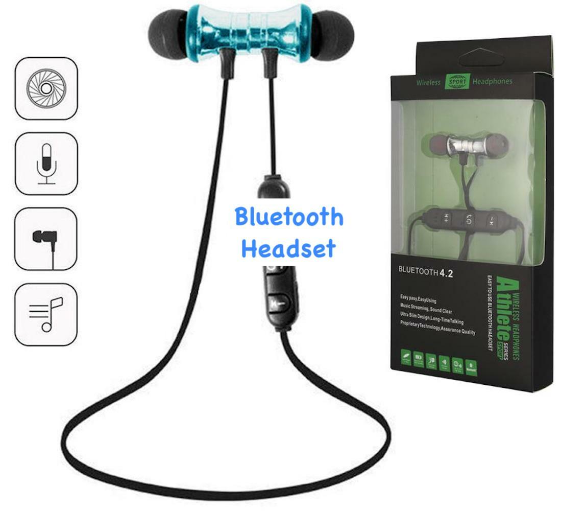 BLUETOOTH 4.2 HEADPHONES SPORT magnet stereo earphones headset mic rechargeable