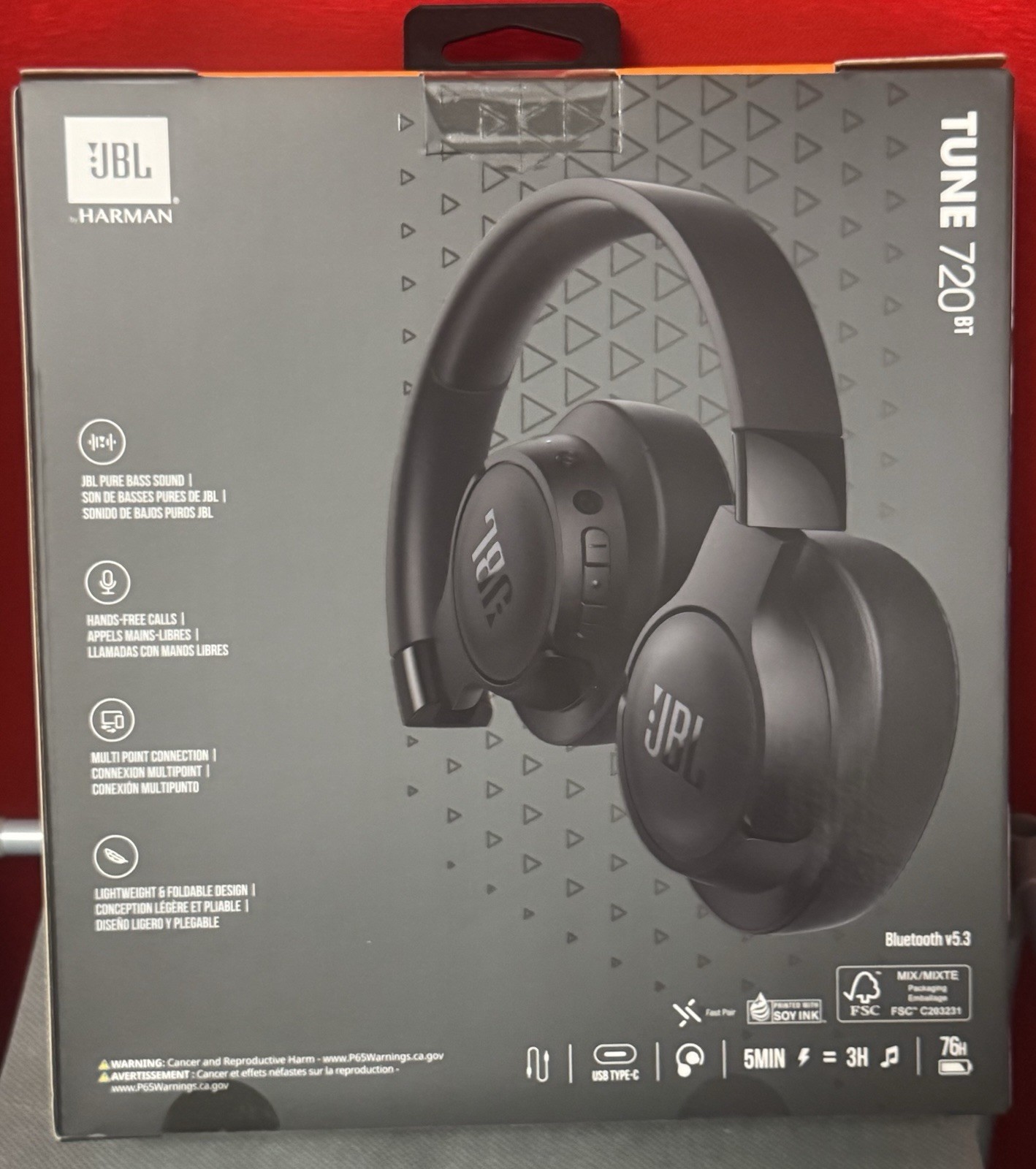 JBL Tune 720 BT Wireless Bluetooth Headphones Black