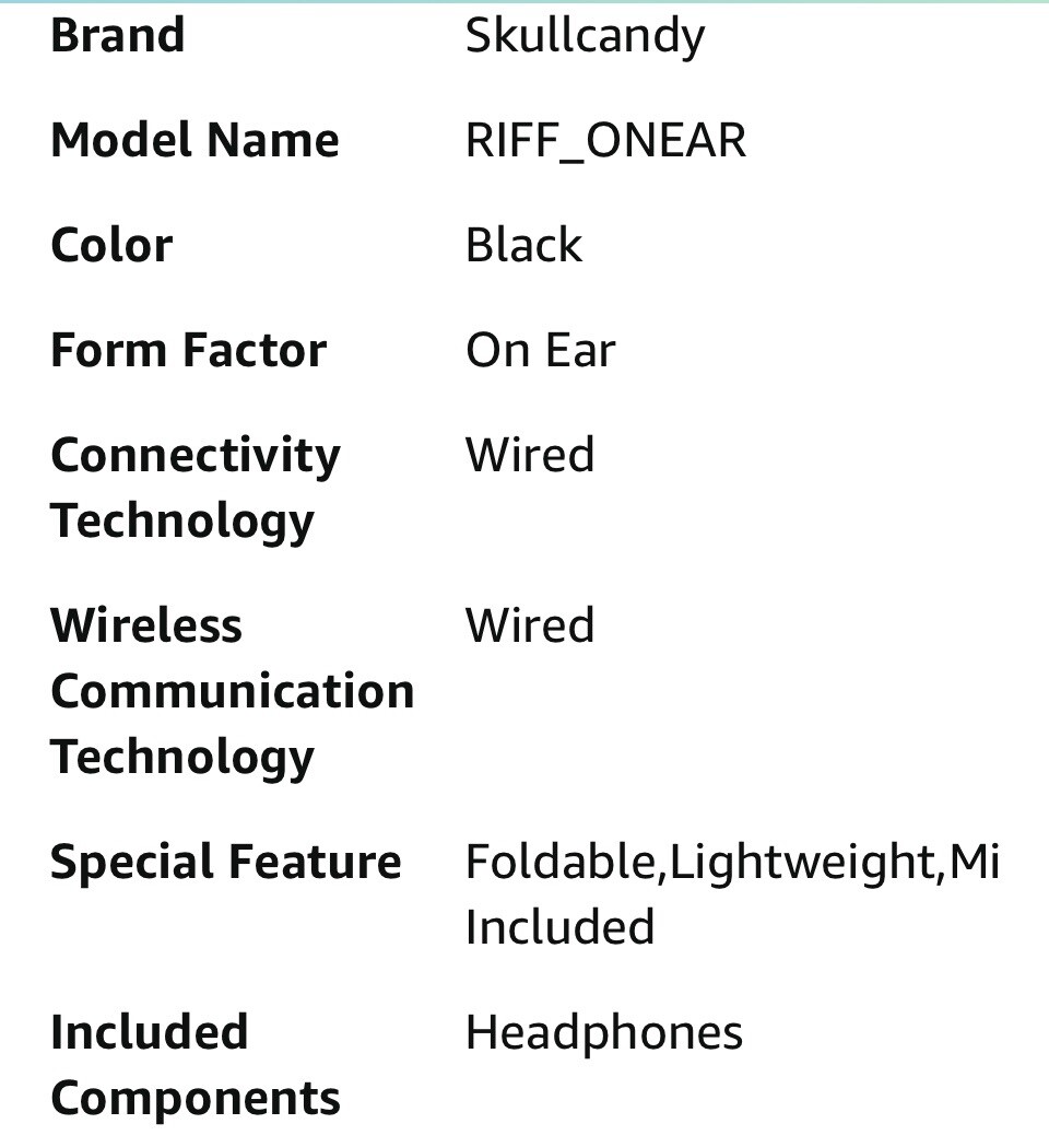 Skullcandy Riff Wired On-Ear Headphones (S5PXW-L003) – Black – NEW