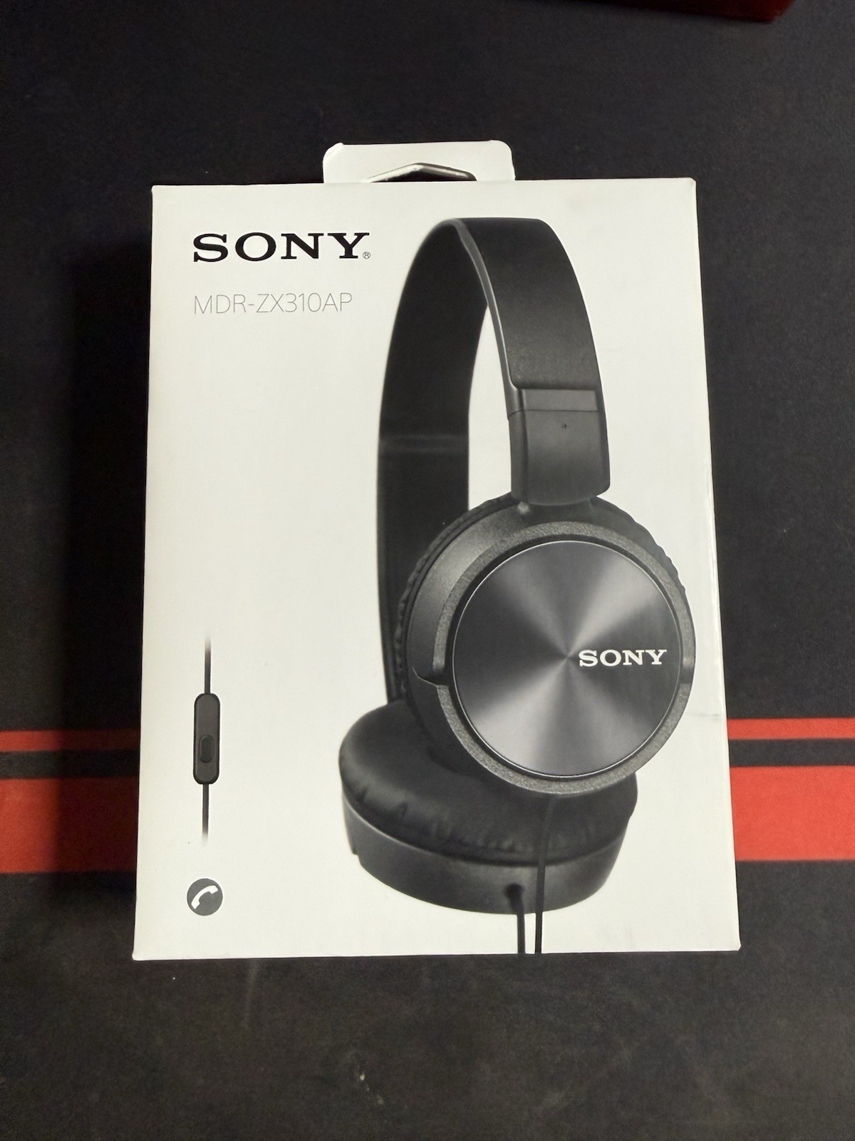 Sony Headphone MDR-ZX310AP Black Headphones with Mic For Calls