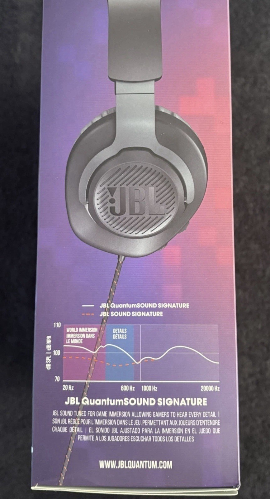 JBL Quantum 100 Wired Over-Ear Gaming Headphones – Black