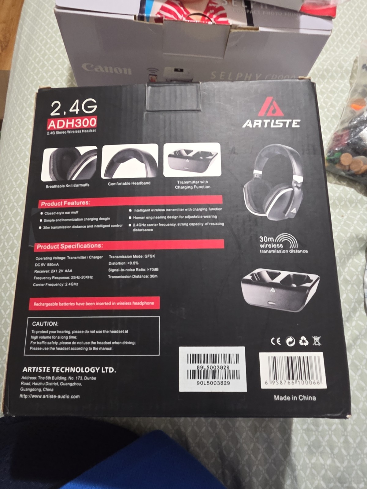 Artiste ADH300 Wireless TV Headphones 2.4GHz Rechargeable Read Description