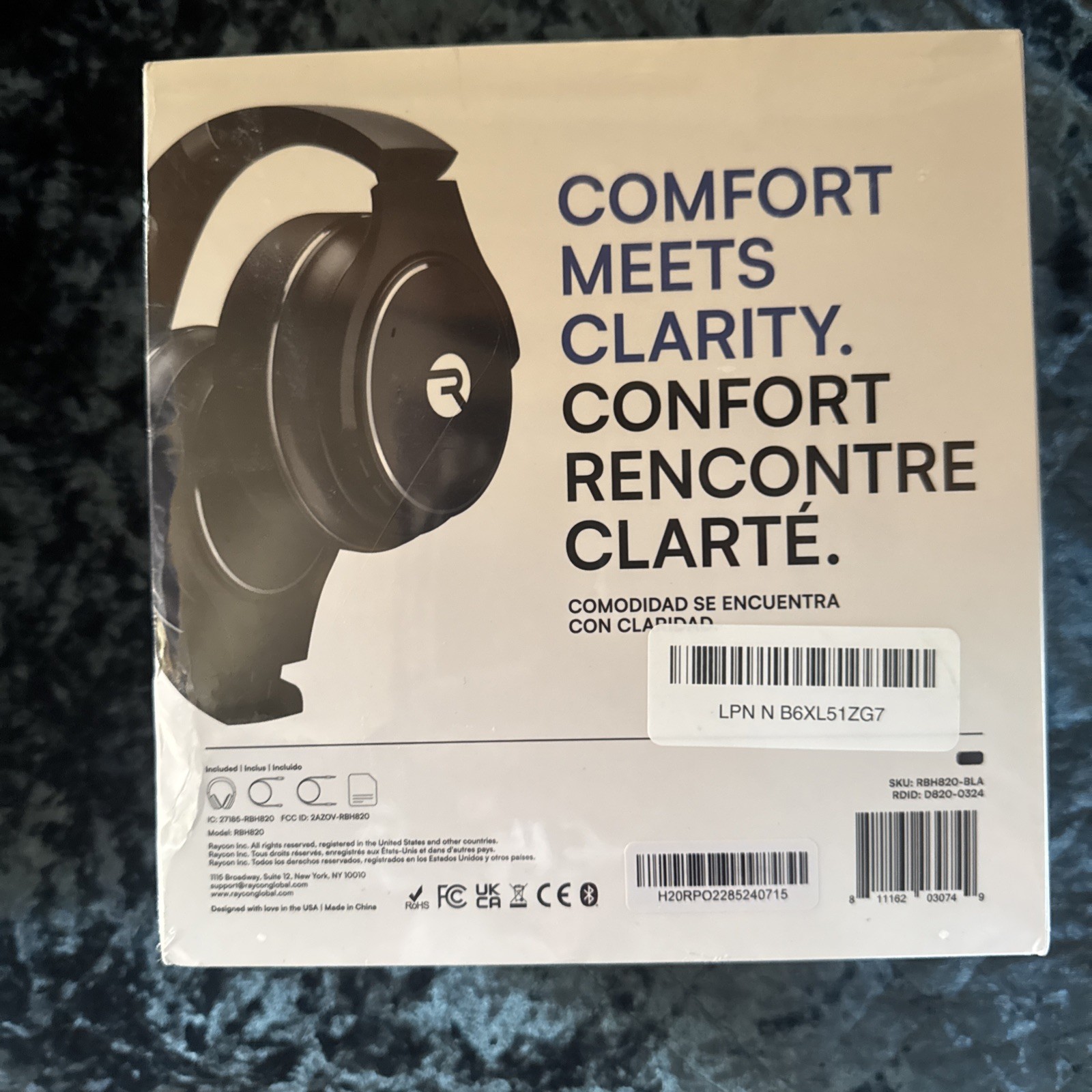Raycon Everyday Headphones ANC Awareness Mode Black Headband Open Box