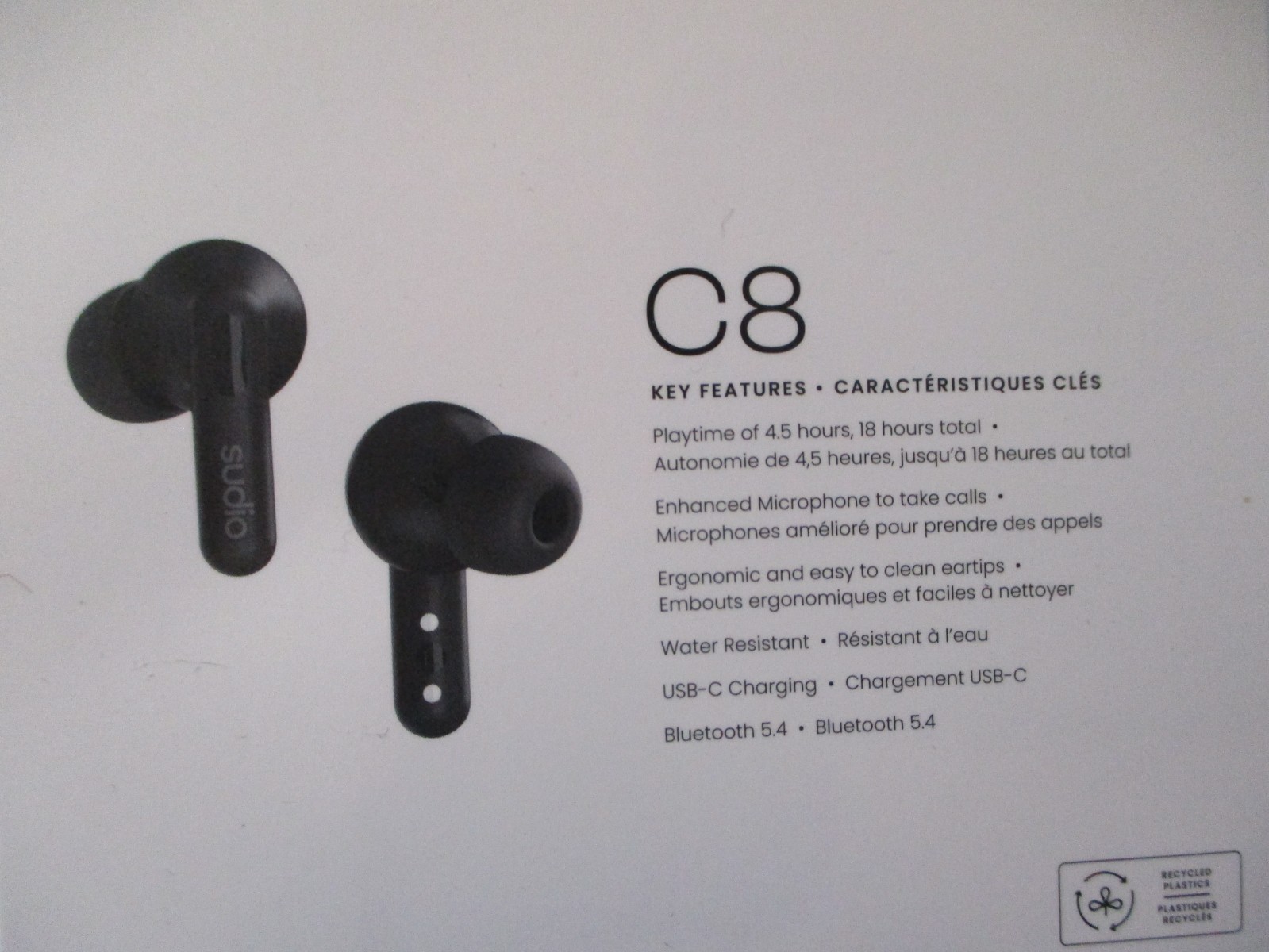 Sudio C8 The Daily ANC Earbuds New in Box 18 Hour Play Time