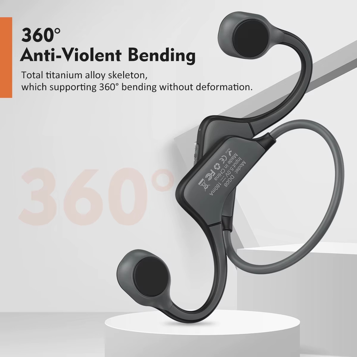DG08 Bone Conduction Headphone Wireless Bluetooth Waterproof Sport Running