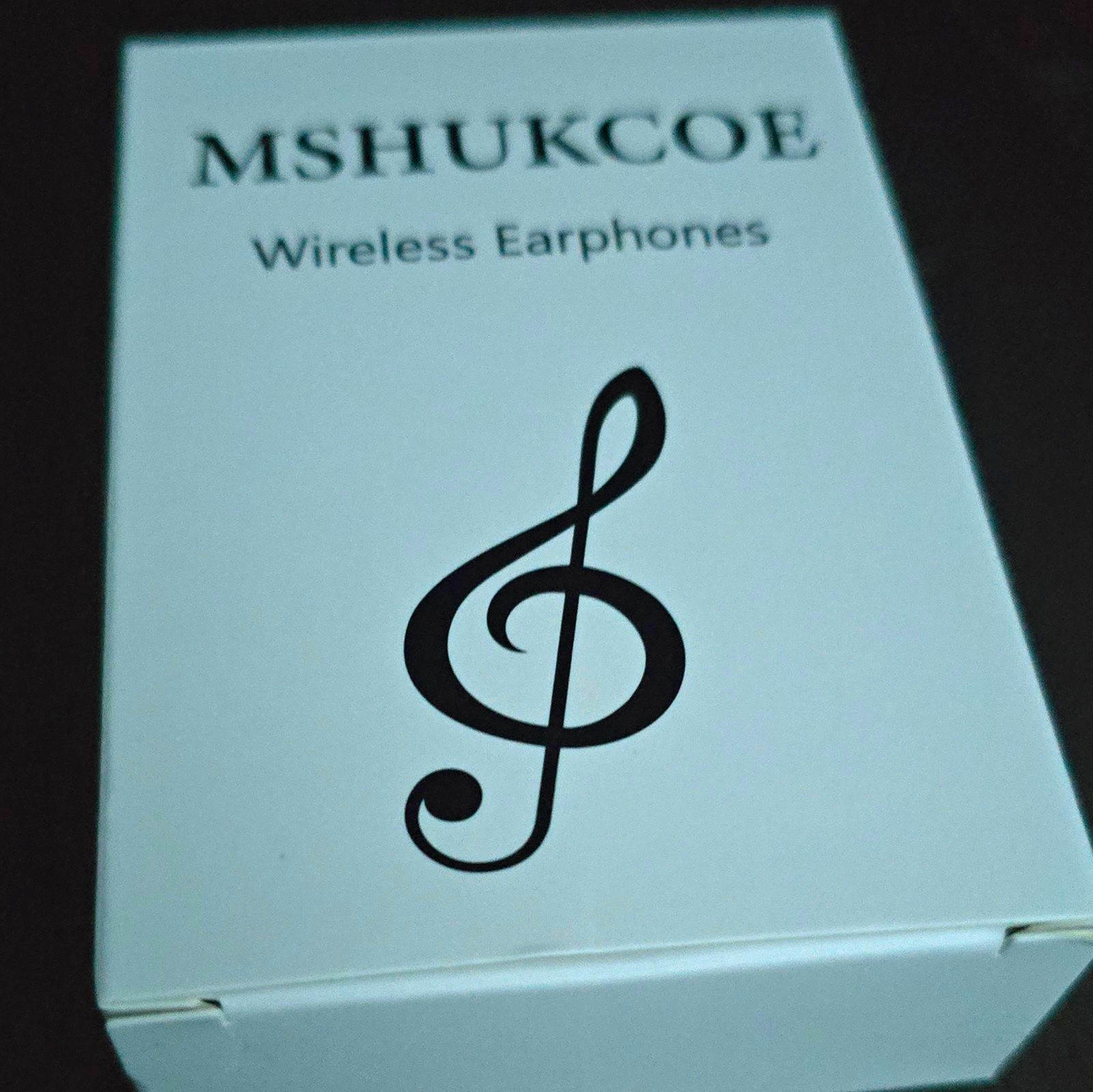 MSHUKCOE Bluetooth Wireless Stereo In-Ear Earbuds w/ USB-C Case Black 10mm