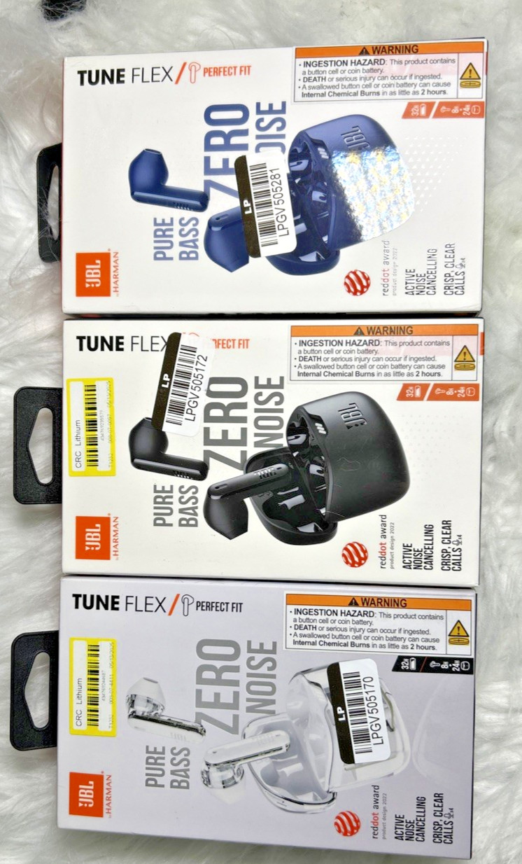 JBL Tune Flex , True Wireless Noise Cancelling Earbuds – New