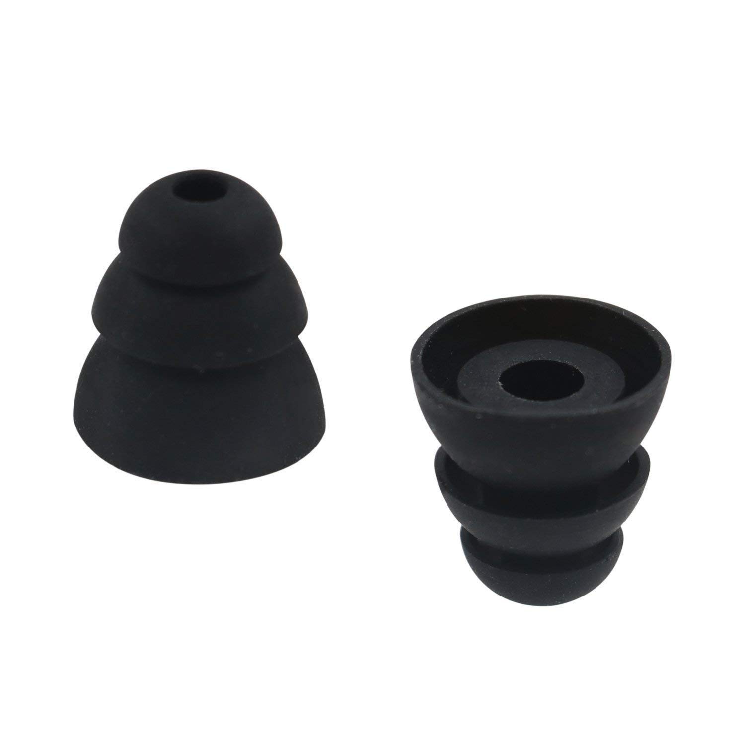 6 Pairs Replacement Triple Flange Conical Ear Tips Earbuds Eartips Silicone Buds