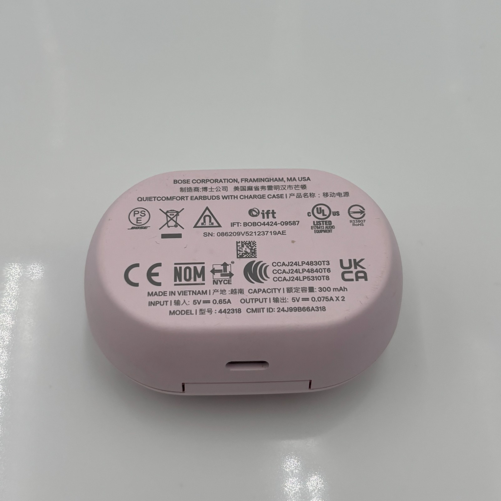 Bose Quiet Comfort True Wireless Noise Cancelling In-Ear Earbuds Petal Pink