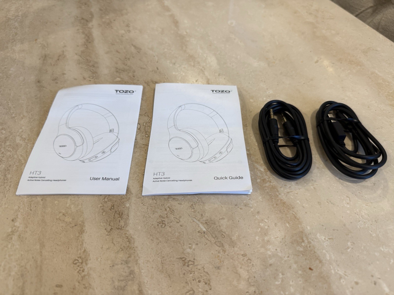 Tozo Ht3 Noise Cancelling Headphones, 90H Battery Life Wireless Bluetooth -BLACK