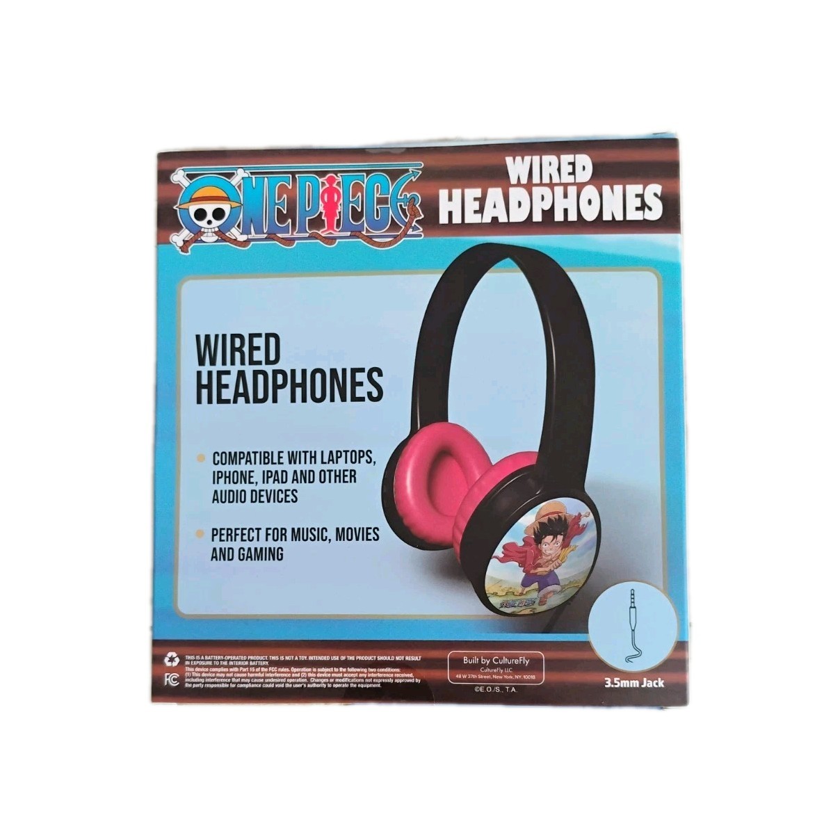 ONE PIECE WIRED HEADPHONES W/ADJUSTABLE HEADBAND FOR KIDS NEW FREE SHIPPING