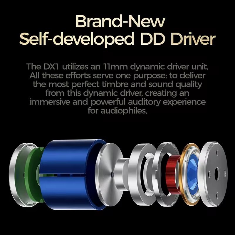 LETSHUOER DX1 11mm Aluminum-Magnesium Alloy Nanoparticle Coated Dynamic Driver