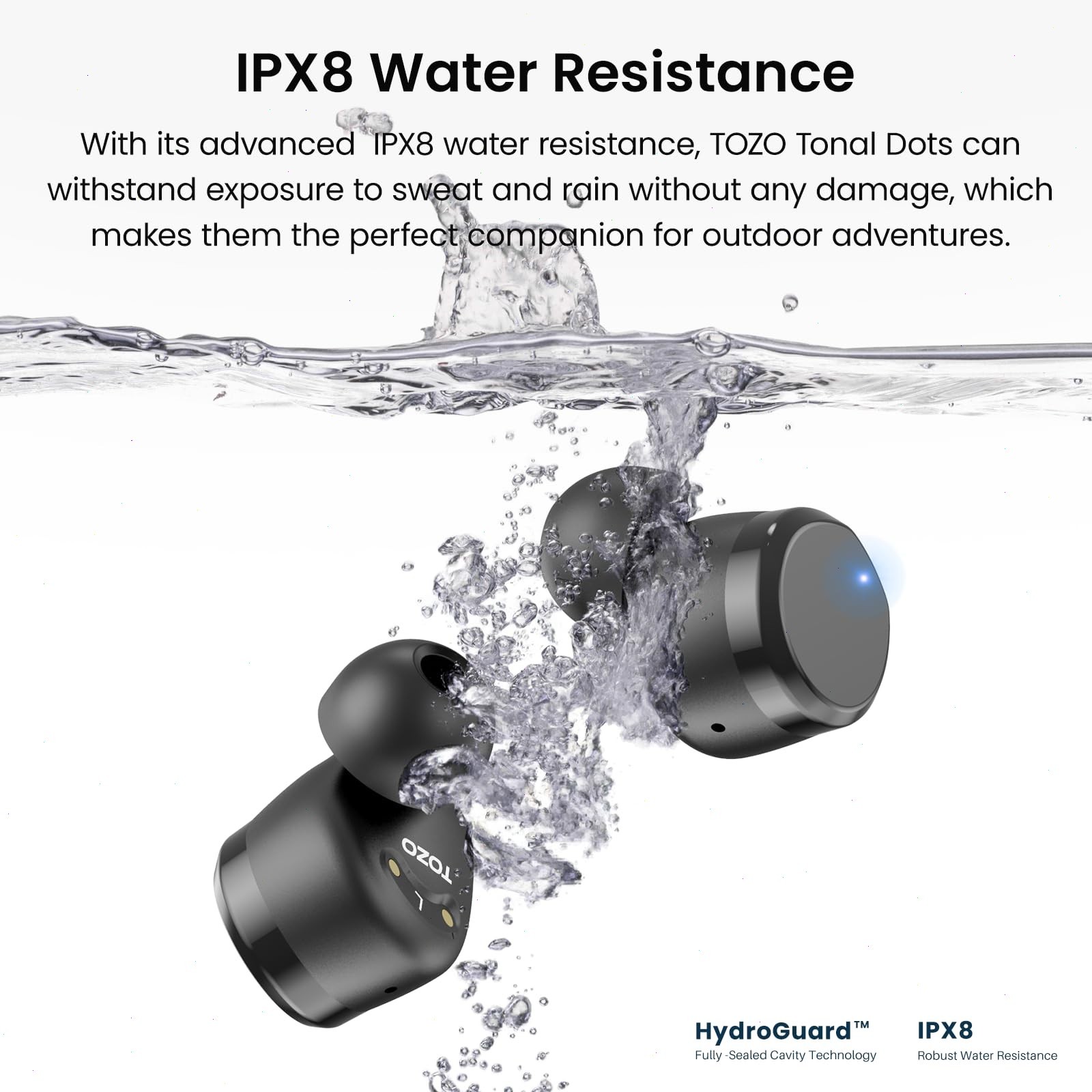 TOZO Tonal Dots (T12) Wireless Earbuds LED Digital Display IPX8 Waterproof