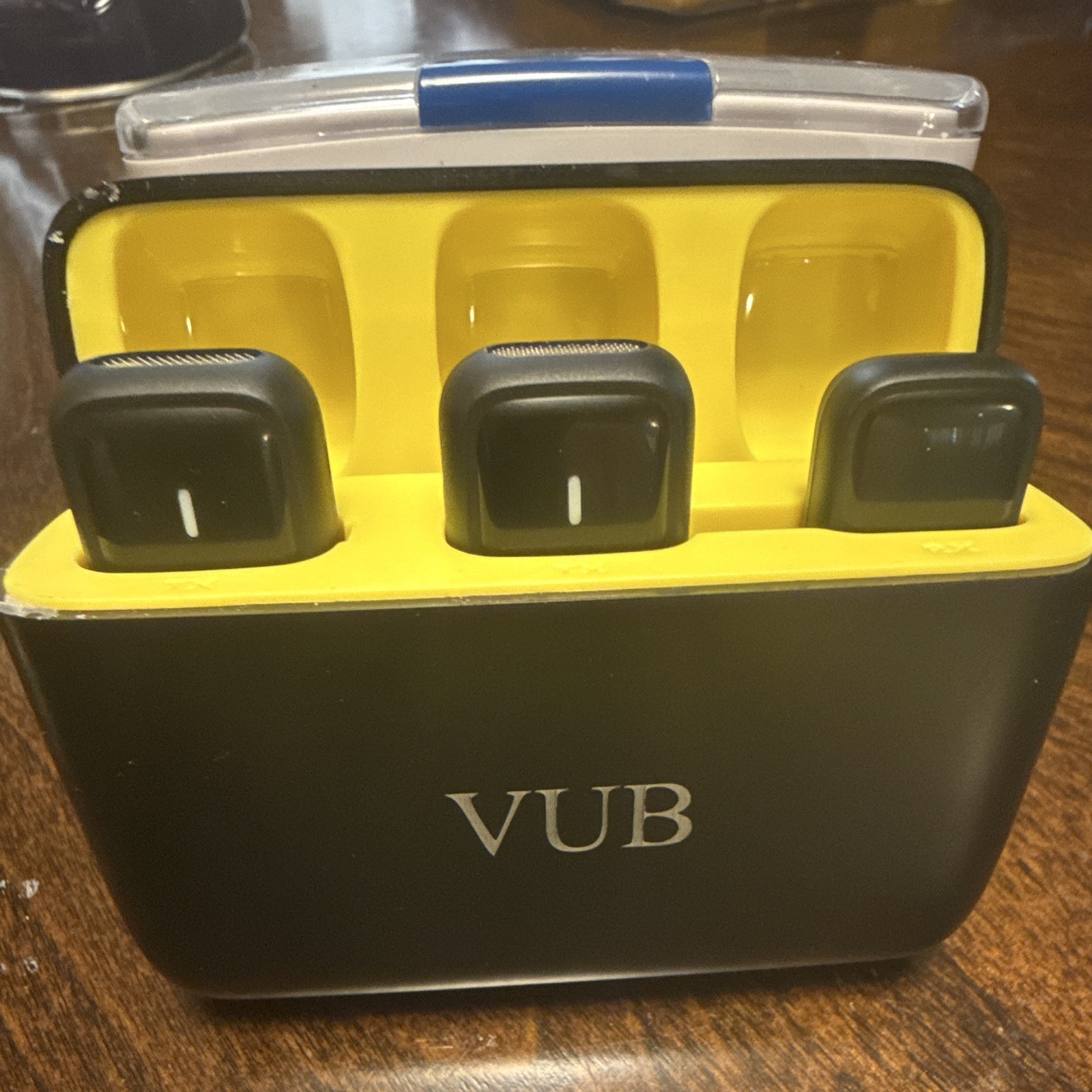 VUB Bluetooth In-Ear Earbuds w/ Charging Case, ANC, Mic, Black/Yellow