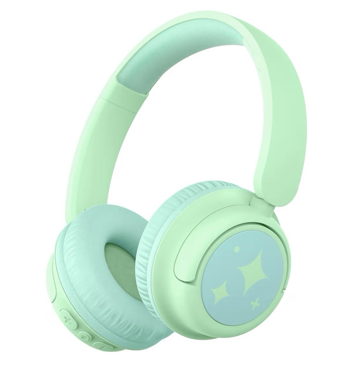 iClever BTH22 Kids Bluetooth Headphones, 60H Play Time, 74/85 dBA Light Green