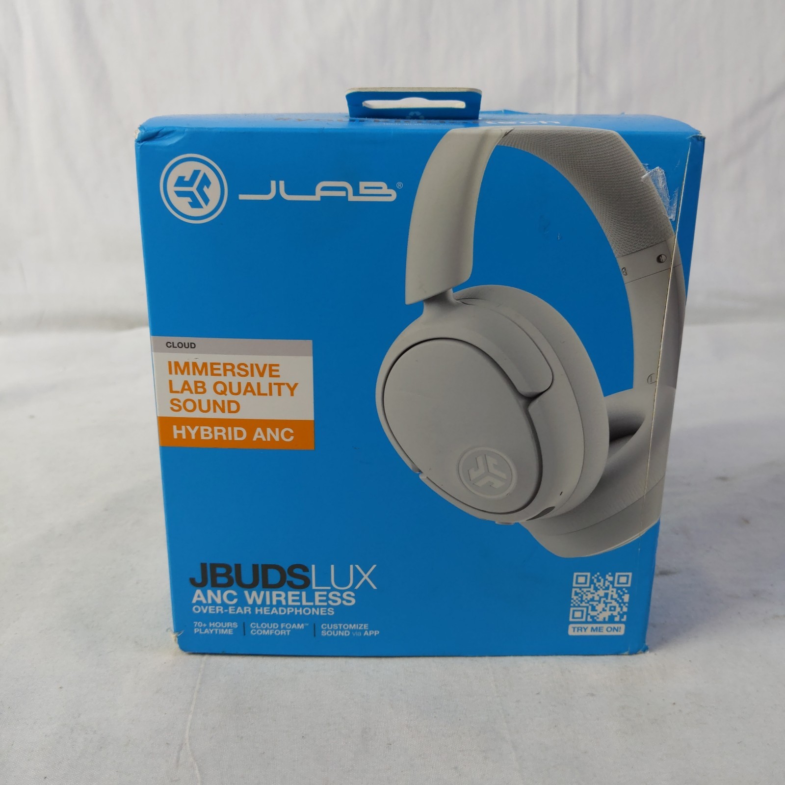JLab Hybrid ANC Bluetooth Wireless Active Noise Cancelling -Cloud White