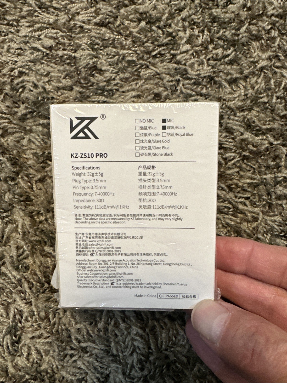 KZ ZS10 Pro, Linsoul 4BA+1DD 5 Driver in-Ear HiFi Earphones NO MIC Stone Black