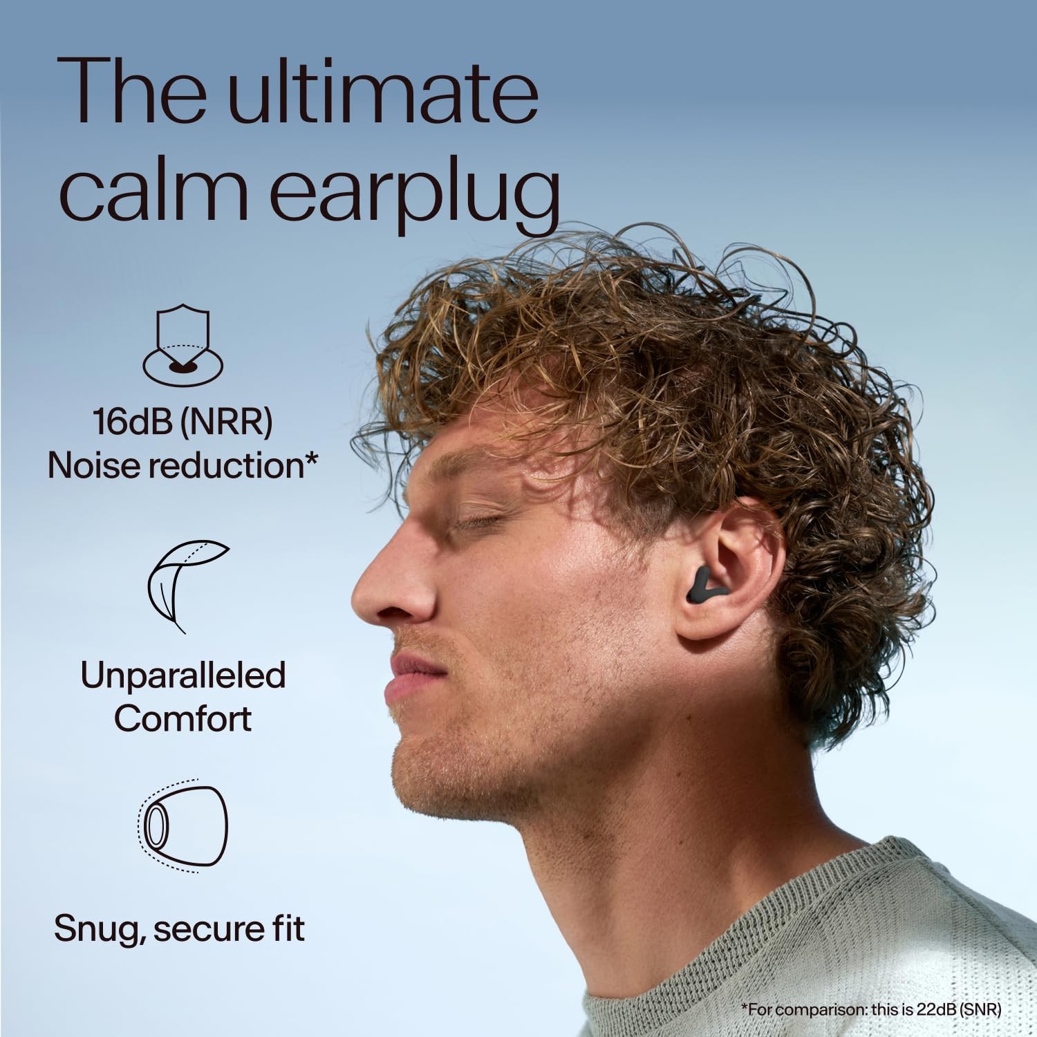 Alpine Silence Earplugs Noise Reduction Earplug V-Shape Snug Fit Soft Oval Tip