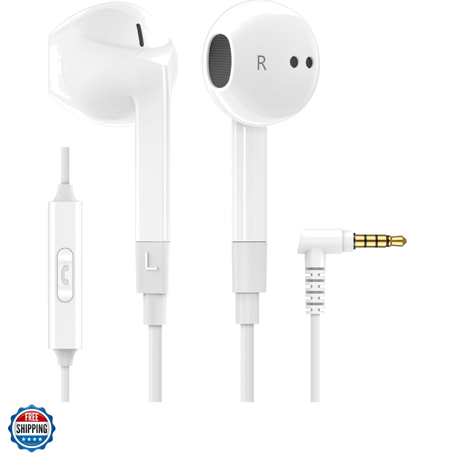 FEROX Wired Earbuds in-Ear Headphones, 5 , Earphones with Microphone, Noise …