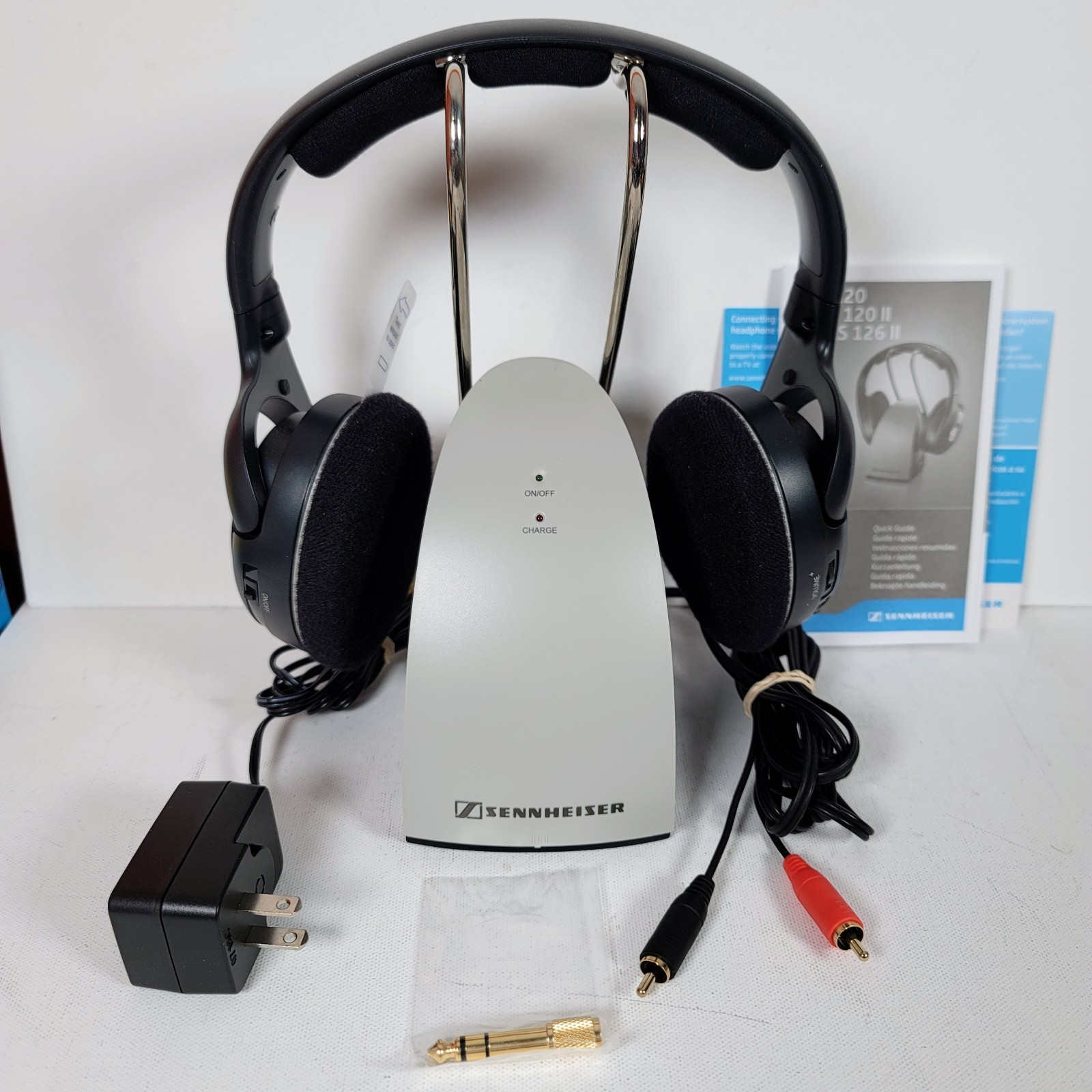 Sennheiser RS 120 Base & TR 120 Wireless Headphones TESTED WORKING