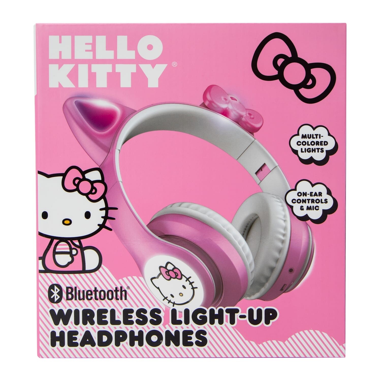 Hello Kitty Wireless Light Up Headphones Bluetooth Pink & White by Sanrio NEW