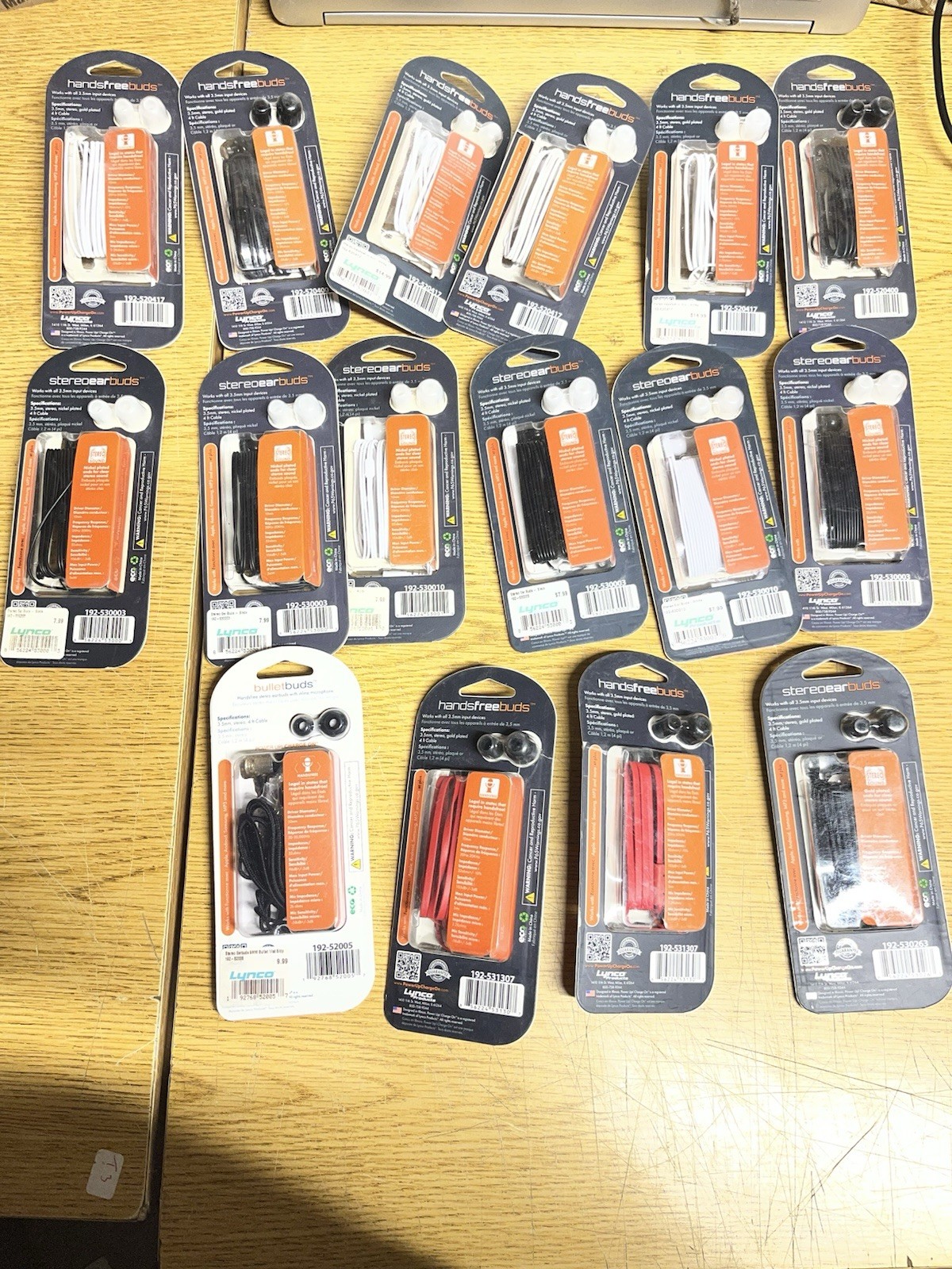 16x Power Up Hamds Free, Stereo, Thumpin Bass Earbuds Bulk Wholesale 3.5mm Round