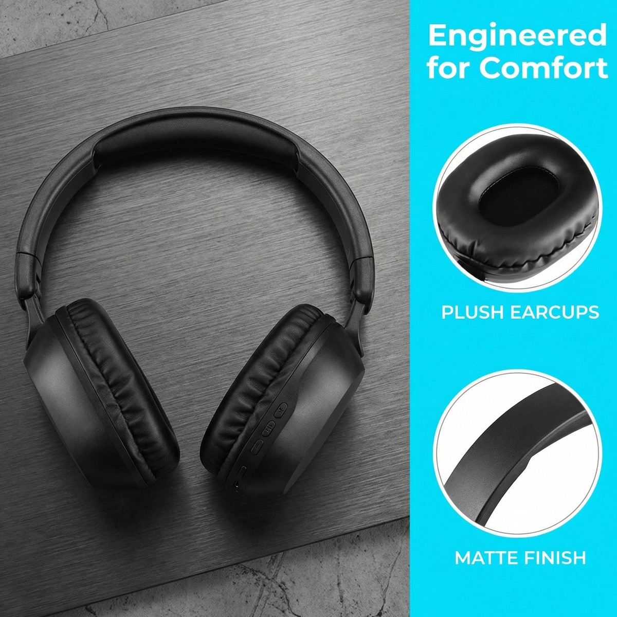 Over-Ear Bluetooth Headphones Wireless Stereo Hi-Fi Sound Rechargeable Headset