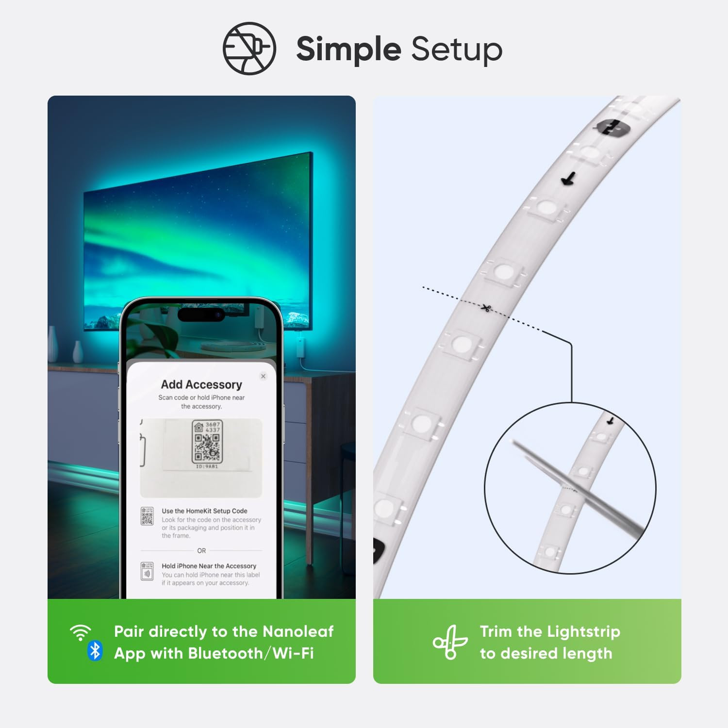 Essentials Matter Bluetooth & Wifi Smart Multicolor LED Lightstrip 200″ Smarter