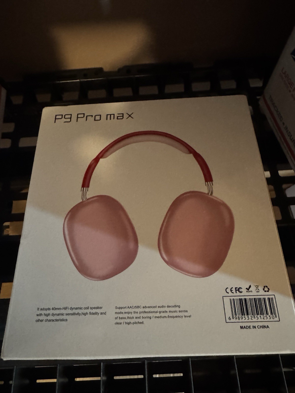 P9 Pro max Pink Bluetooth Over-Ear Headband Headphones, Double Earpieces