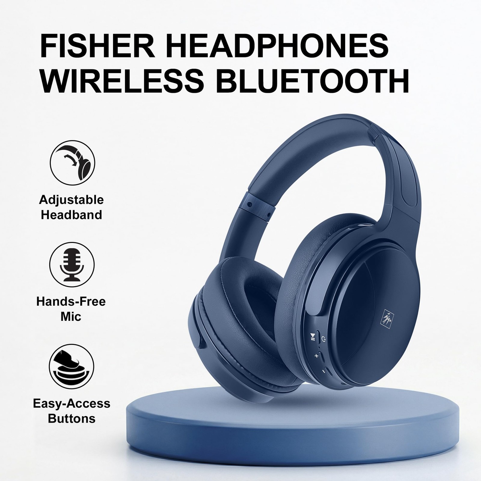 Fisher Pro ANC Headphones Navy Blue Wireless Bluetooth 5.3