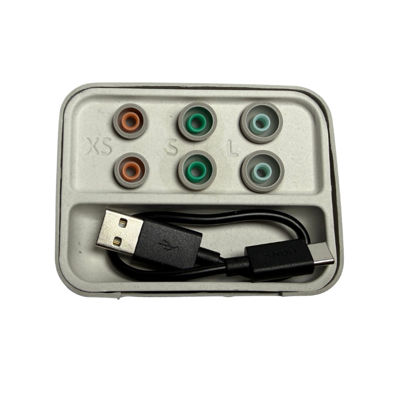 Original Ear Tips Cable Set For Sony WF-1000XM6 Earbuds OEM (XS, S, L) – Silver