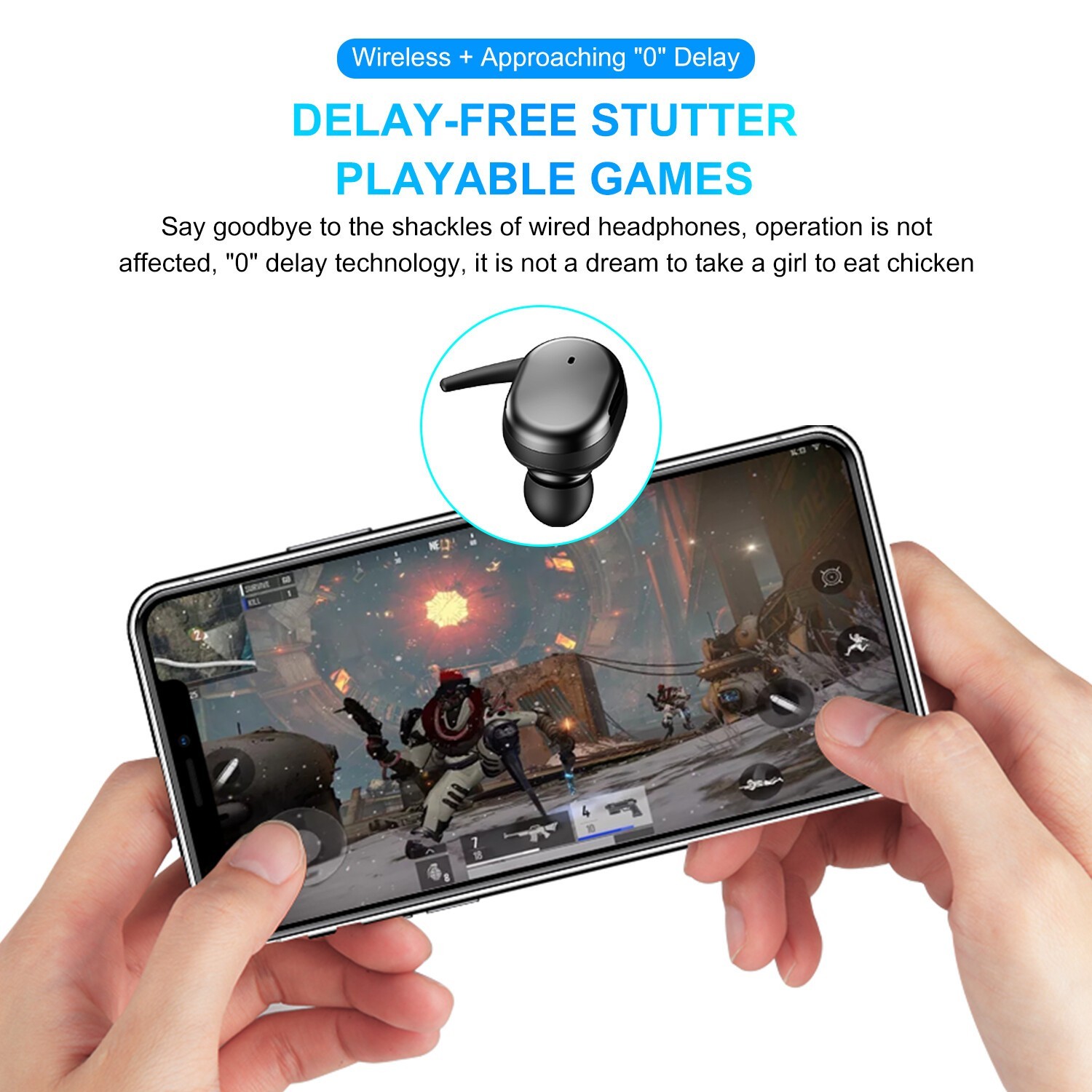 For iOS Android TWS Bluetooth 5.0 Wireless Earphones Stereo Headset Mini In-Ear