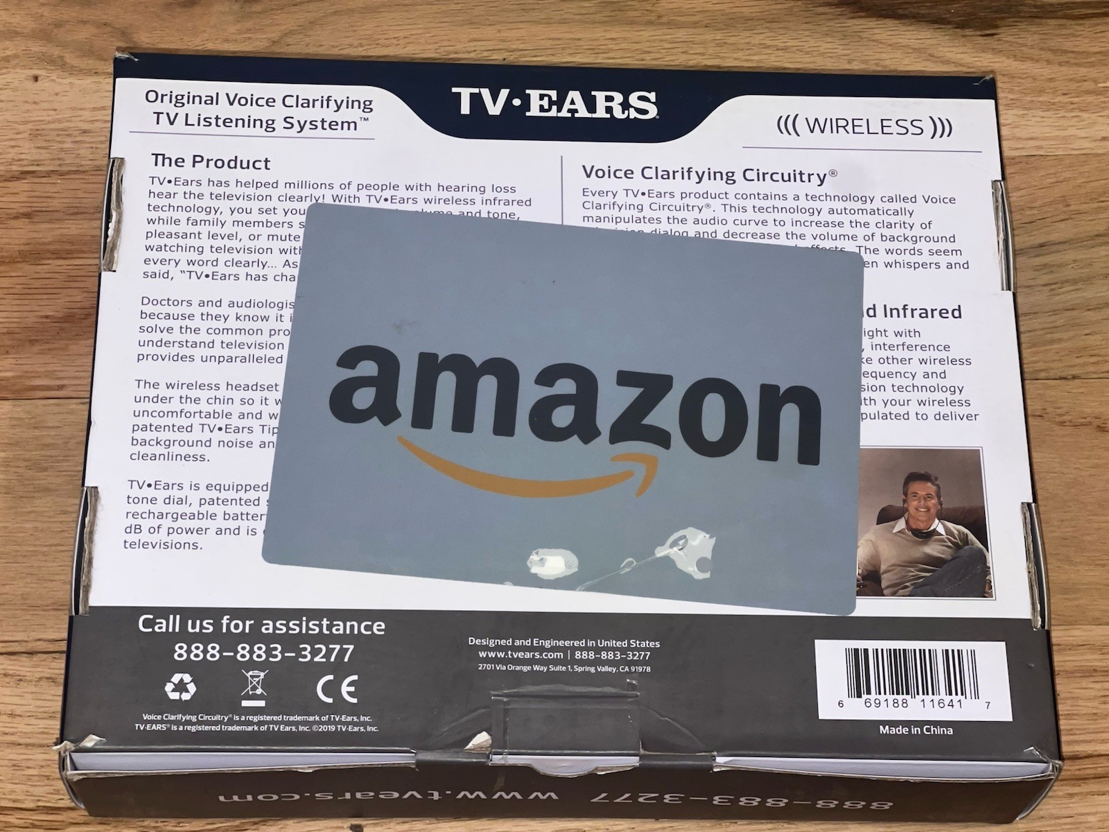 TV Ears Original Wireless Headsets System 11641 Hearing Aid Device Black