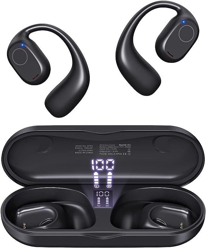 New SP05 Open Ear Bluetooth Headphones Earbuds, 40 Hours, Bluetooth 5.3