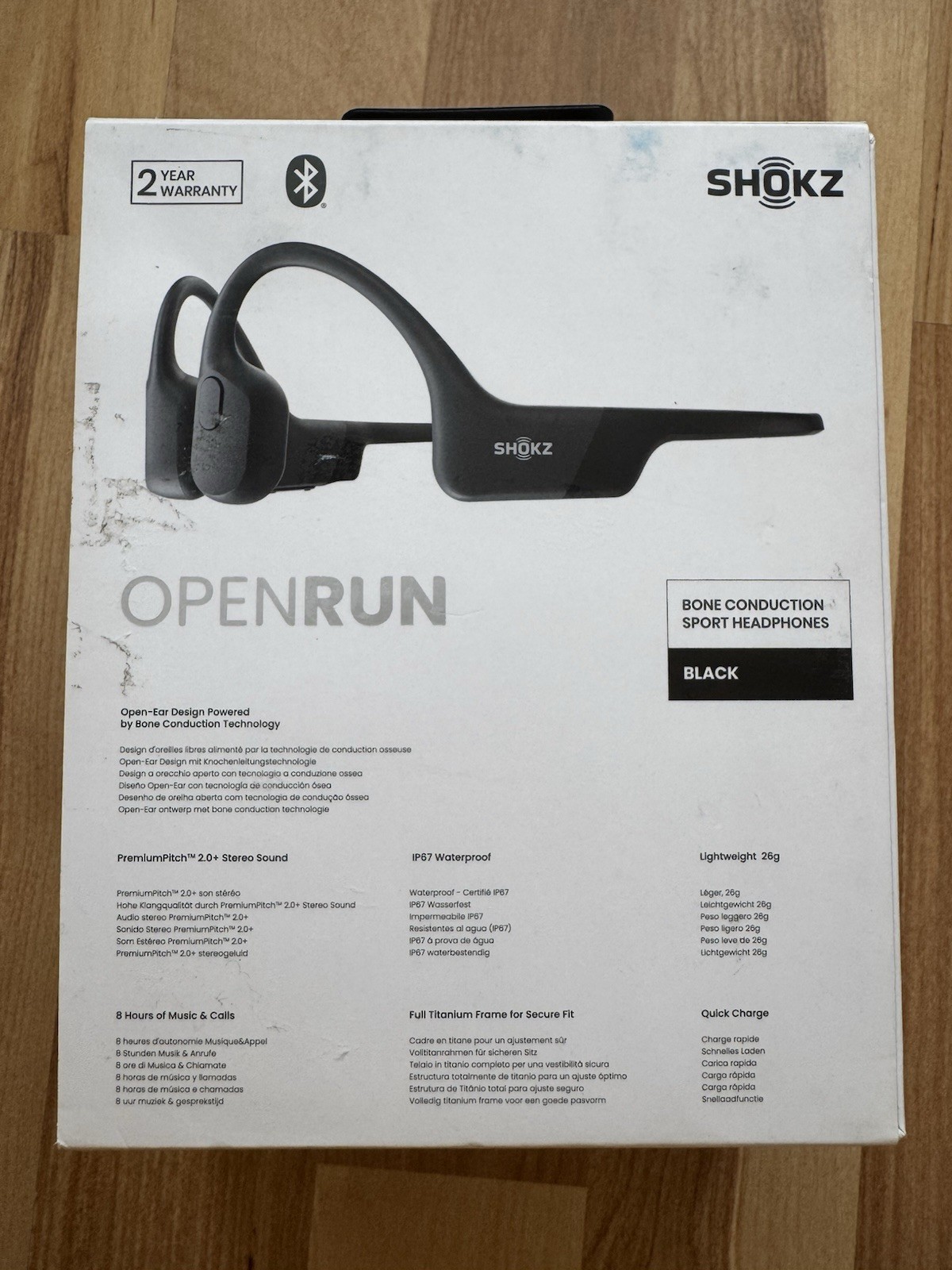 Shokz OpenRun Wireless Bone Conduction Sport Headphones (Black)