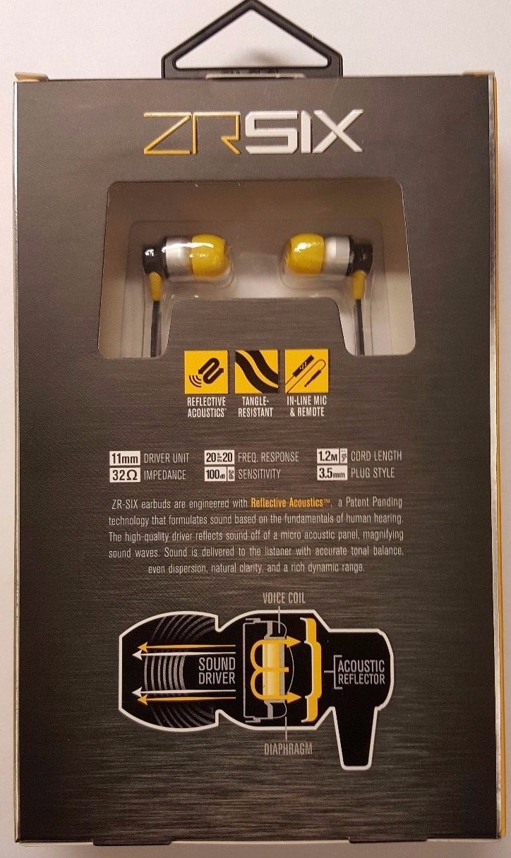 *LOWEST PRICE* Zagg ZR Six w/Mic + Remote – Yellow/Black 3.5mm