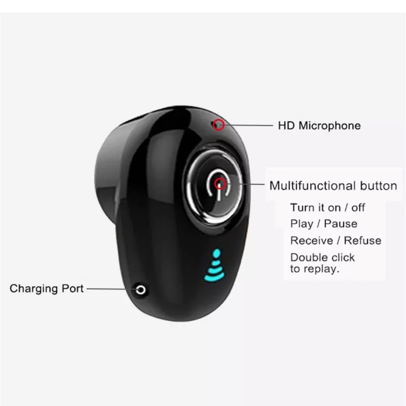 NEW mini wireless 5.0 earbud auriculares single ear Bluetooth headphone B116
