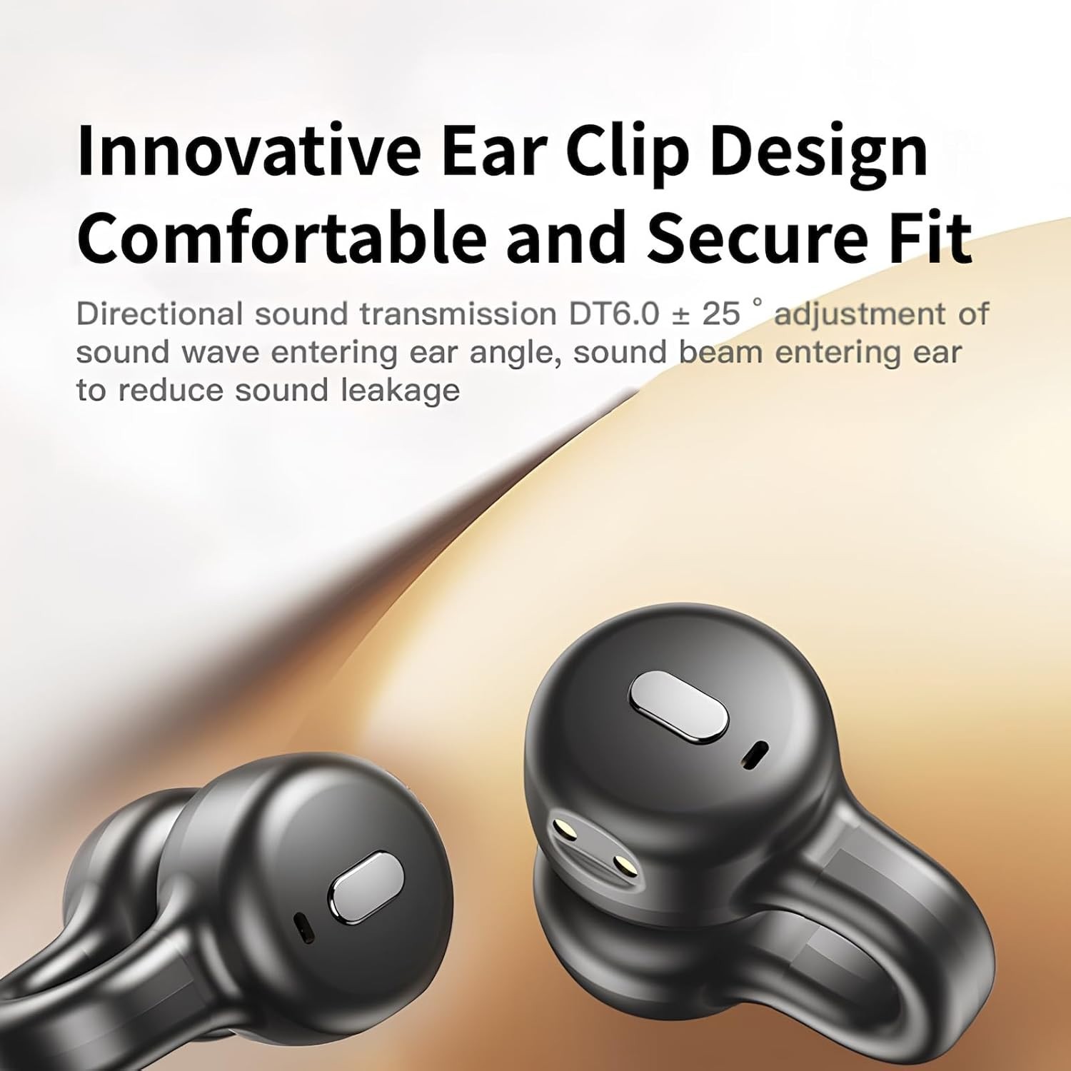 Clip-on Open Earbuds, Touch Display, 13mm Drivers, 20Hr Playtime, TF Card